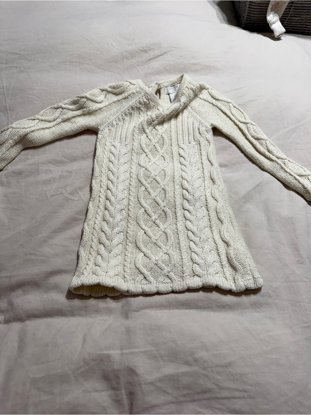 Aspen Kids Cream Cable Knit Sweater